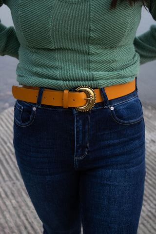 Drake Double Grommet PU Leather Belt