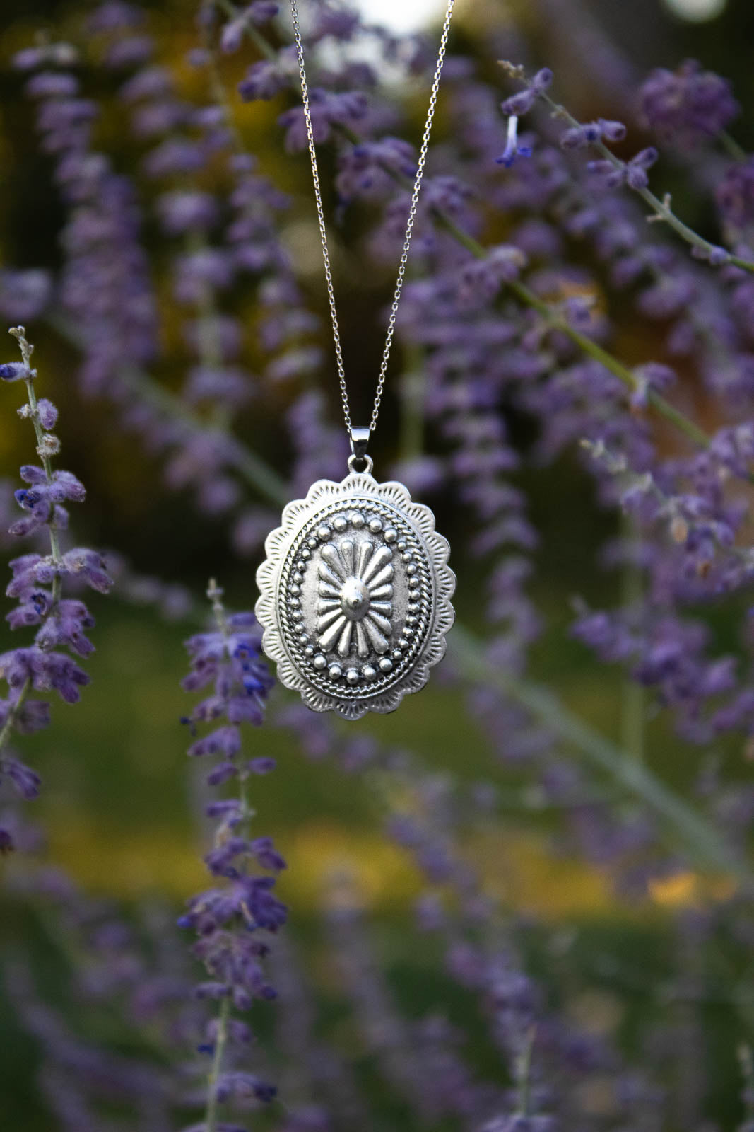 Shiloh Silver Concho Pendant Necklace