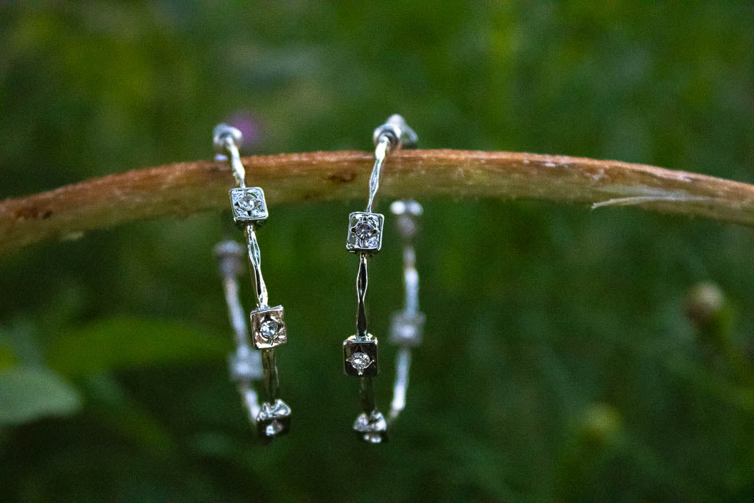 Remi Stone Deco Hoop Earrings