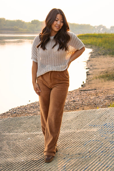 Pieces Fishnet Sweater Tee – Cypress Boutique