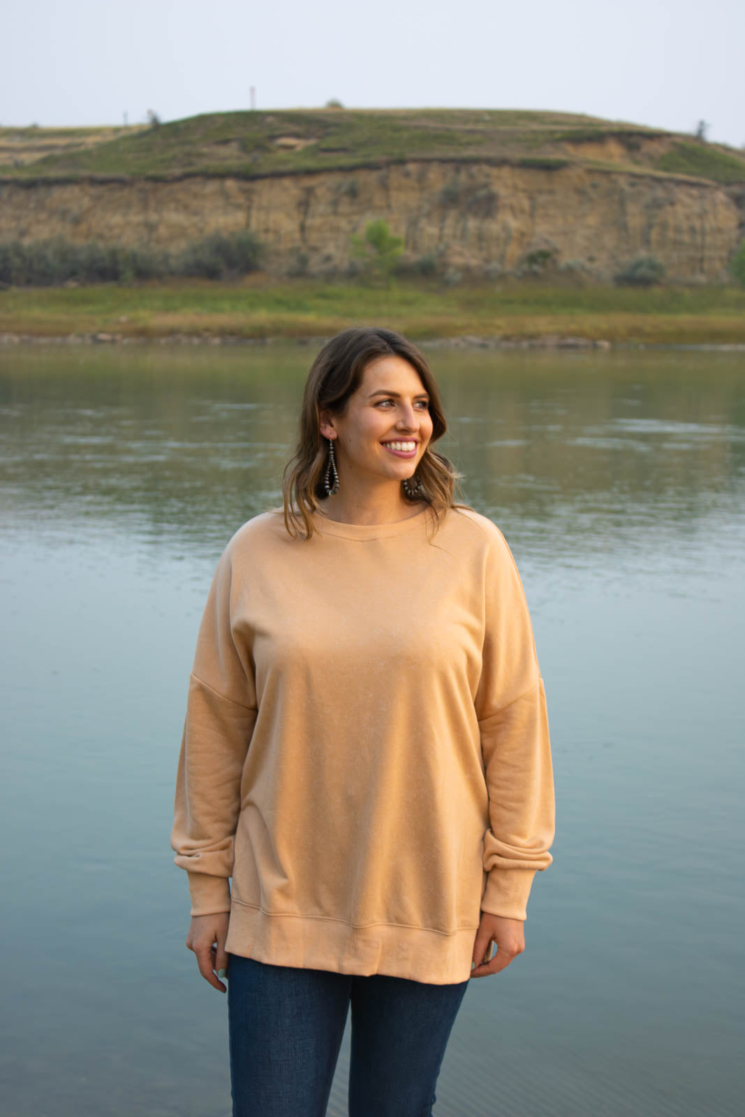 Beckett Oversized Sweatshirt-Khaki