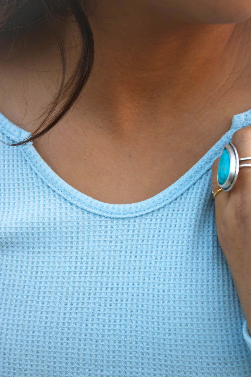 Ismay Sky Blue V-Neck Top