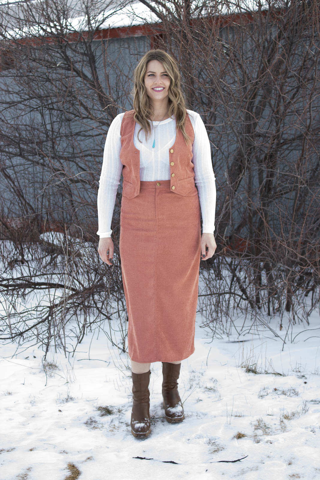 Carbon Cord Maxi Skirt