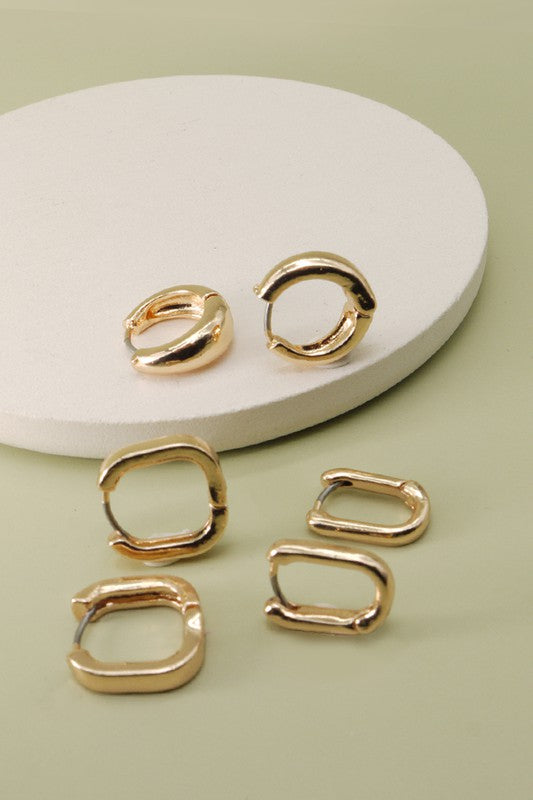 Cora Mini Trio Hoop Earring Set