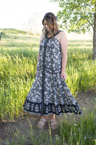 Garland Open Back Midi Dress