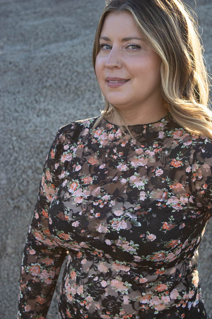 Lennon Floral Printed Lace Mesh Top