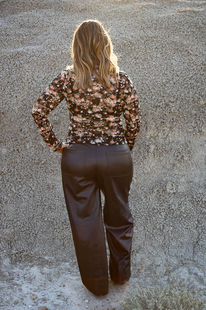 Tae Wide Leg Faux Leather Pants