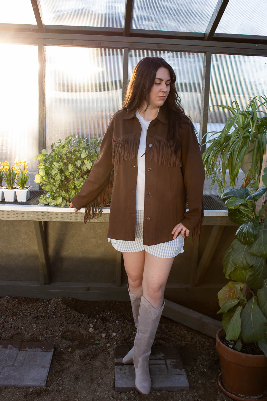Santa Fe Espresso Western Fringe Jacket
