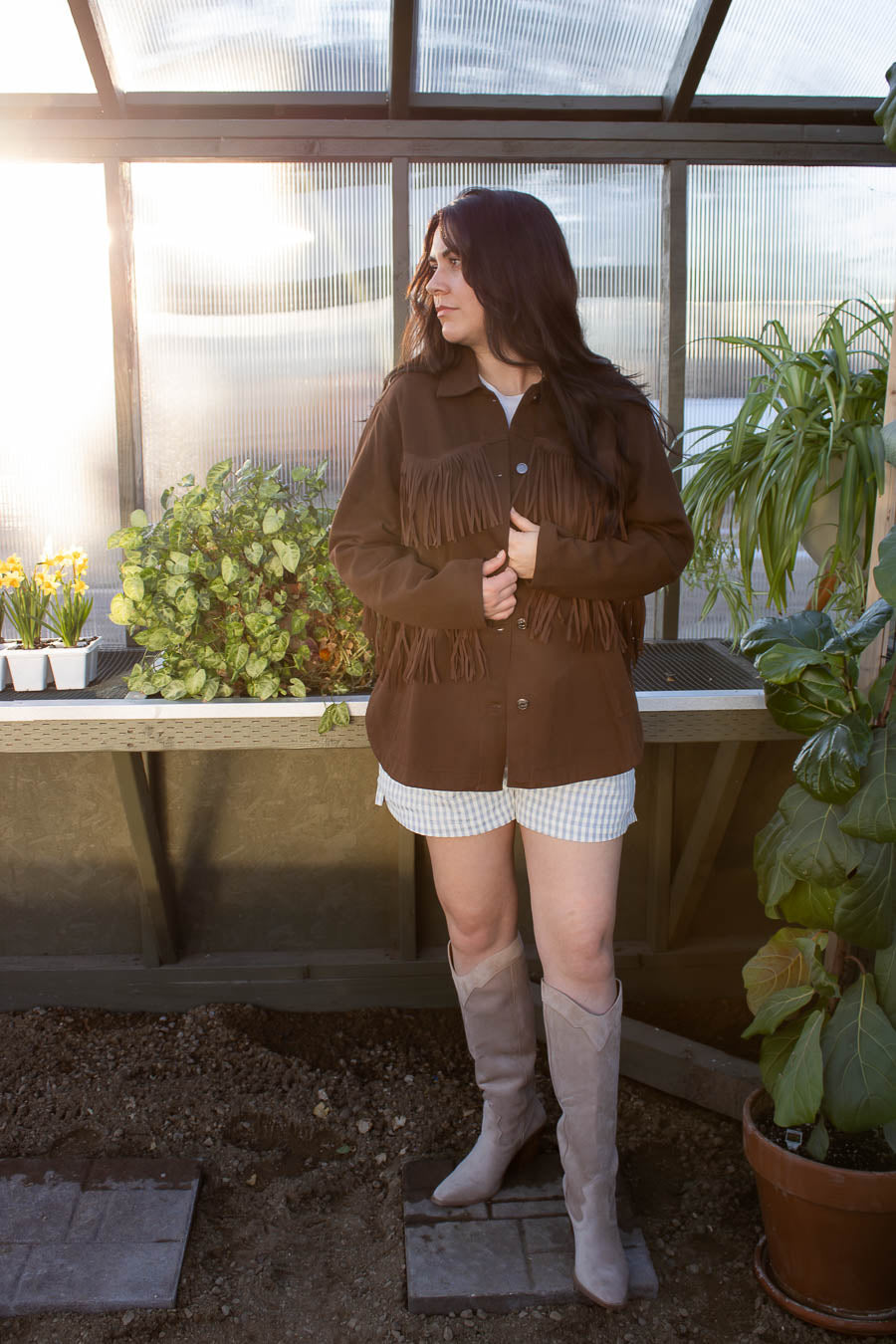 Santa Fe Espresso Western Fringe Jacket