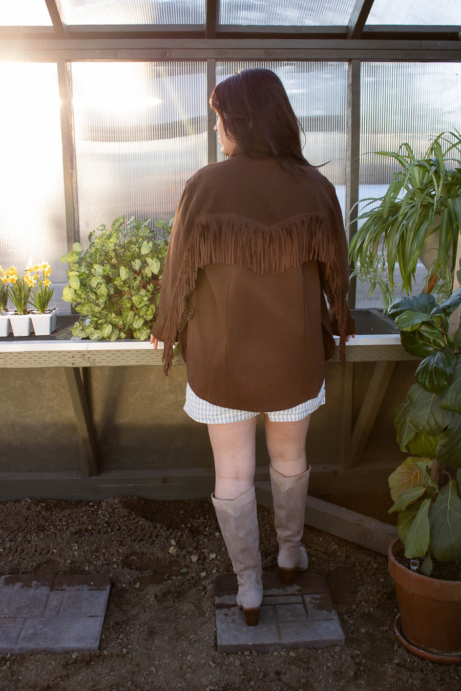 Santa Fe Espresso Western Fringe Jacket