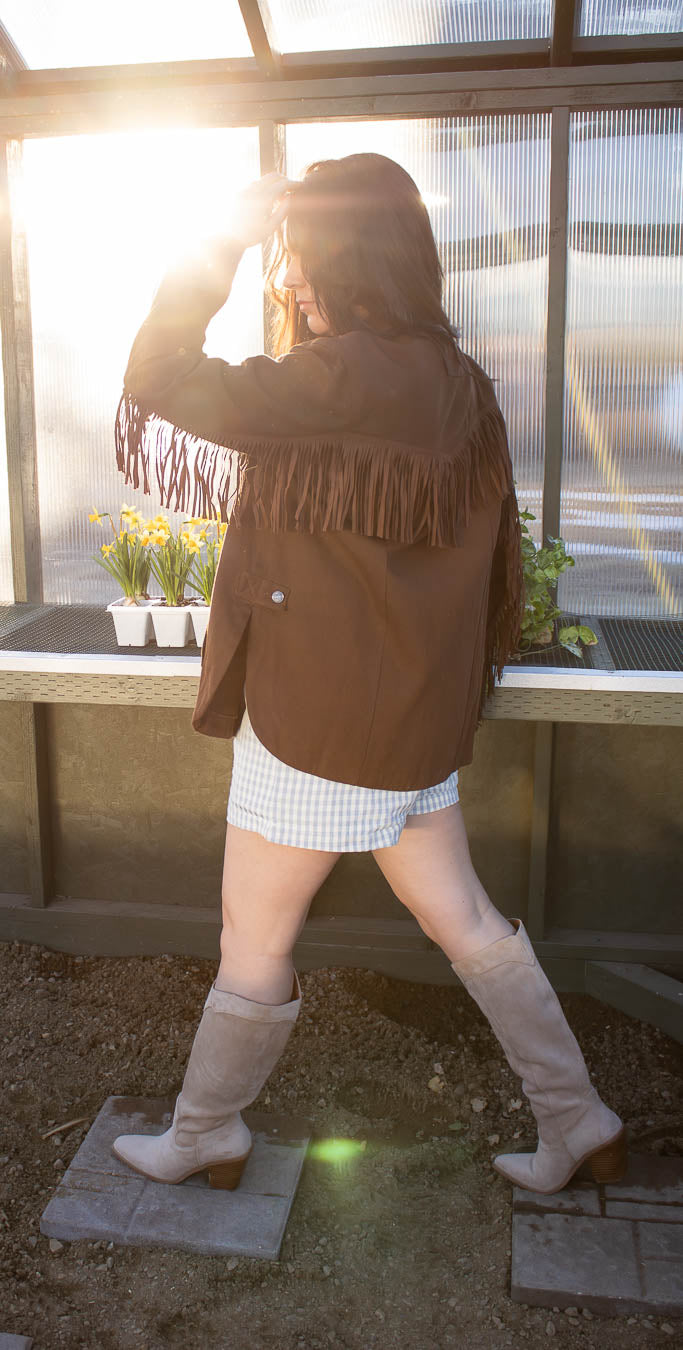 Santa Fe Espresso Western Fringe Jacket