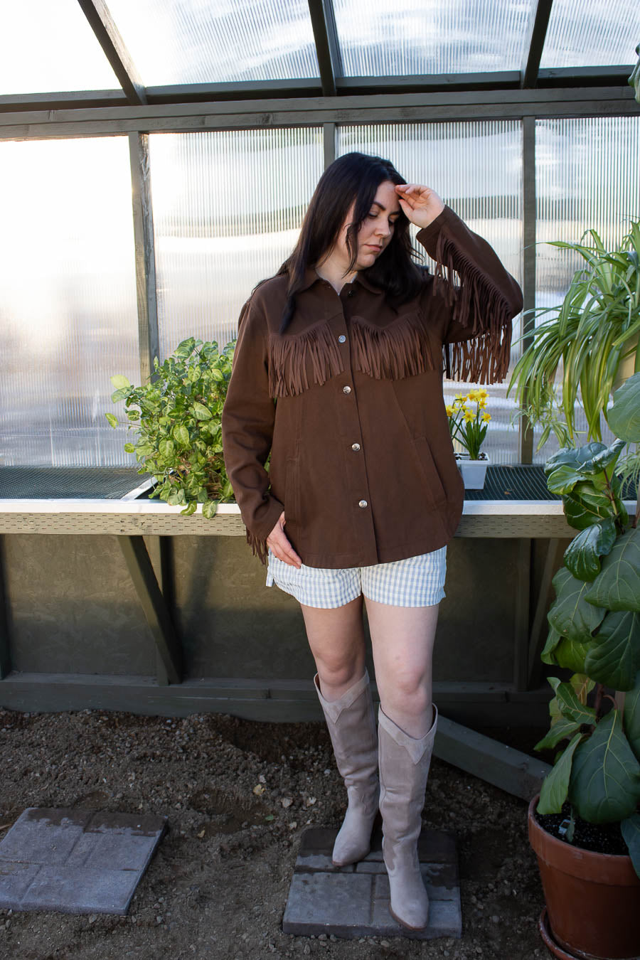 Santa Fe Espresso Western Fringe Jacket