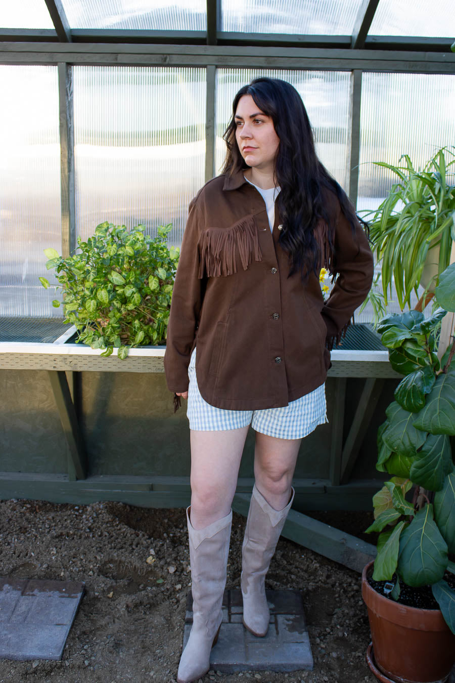 Santa Fe Espresso Western Fringe Jacket