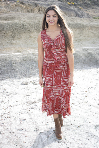 Colburn Faux Suede Skirt in Camel