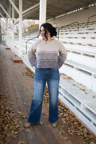 Mesa Side Piping Wide Leg Crop Jeans