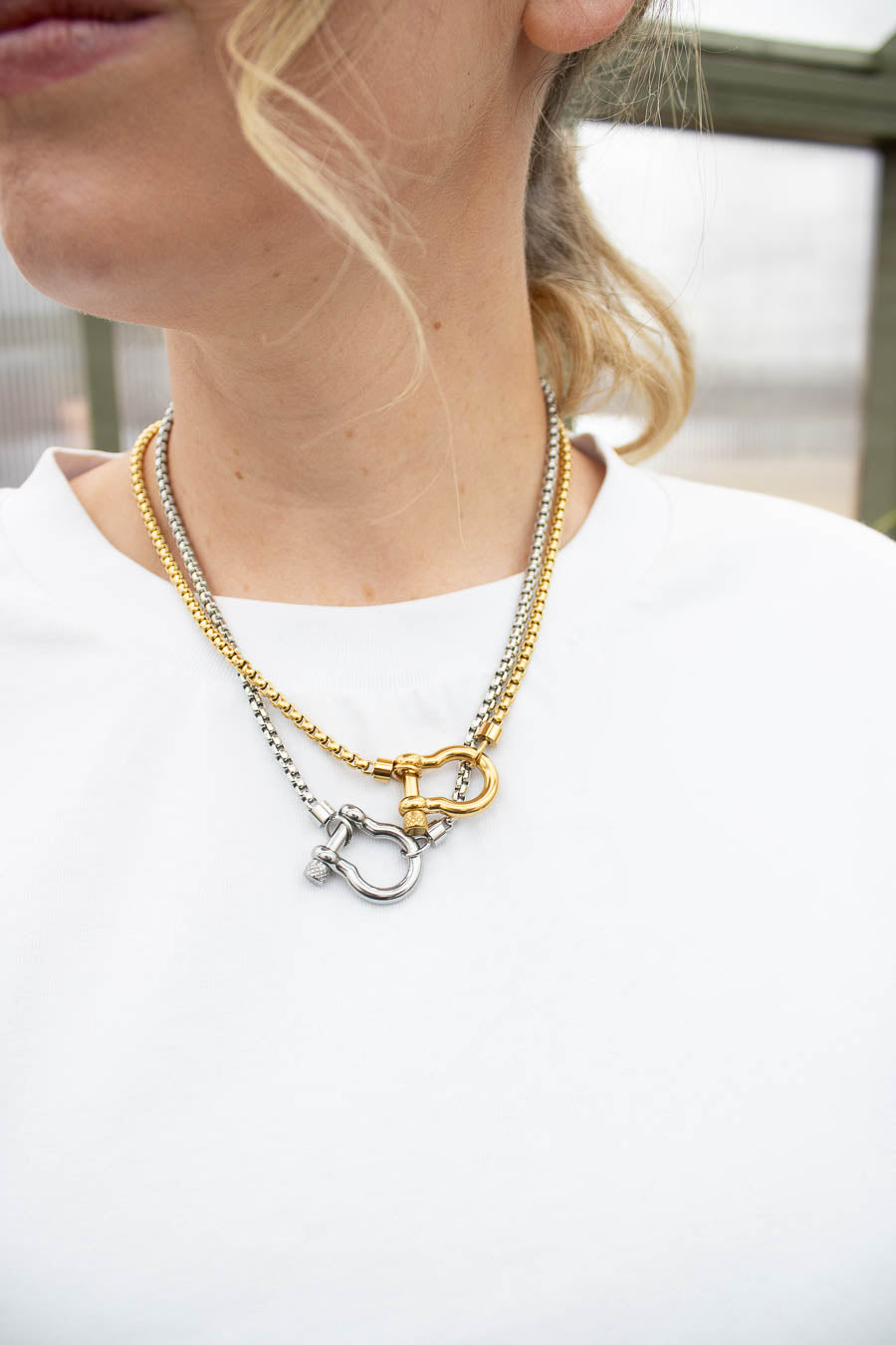 Gallup Stainless Steel Carbiner Necklace