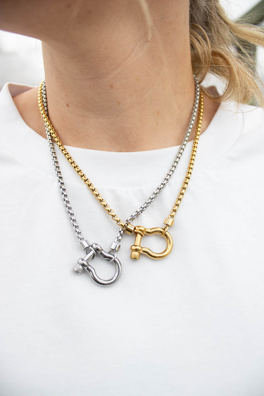 Gallup Stainless Steel Carbiner Necklace