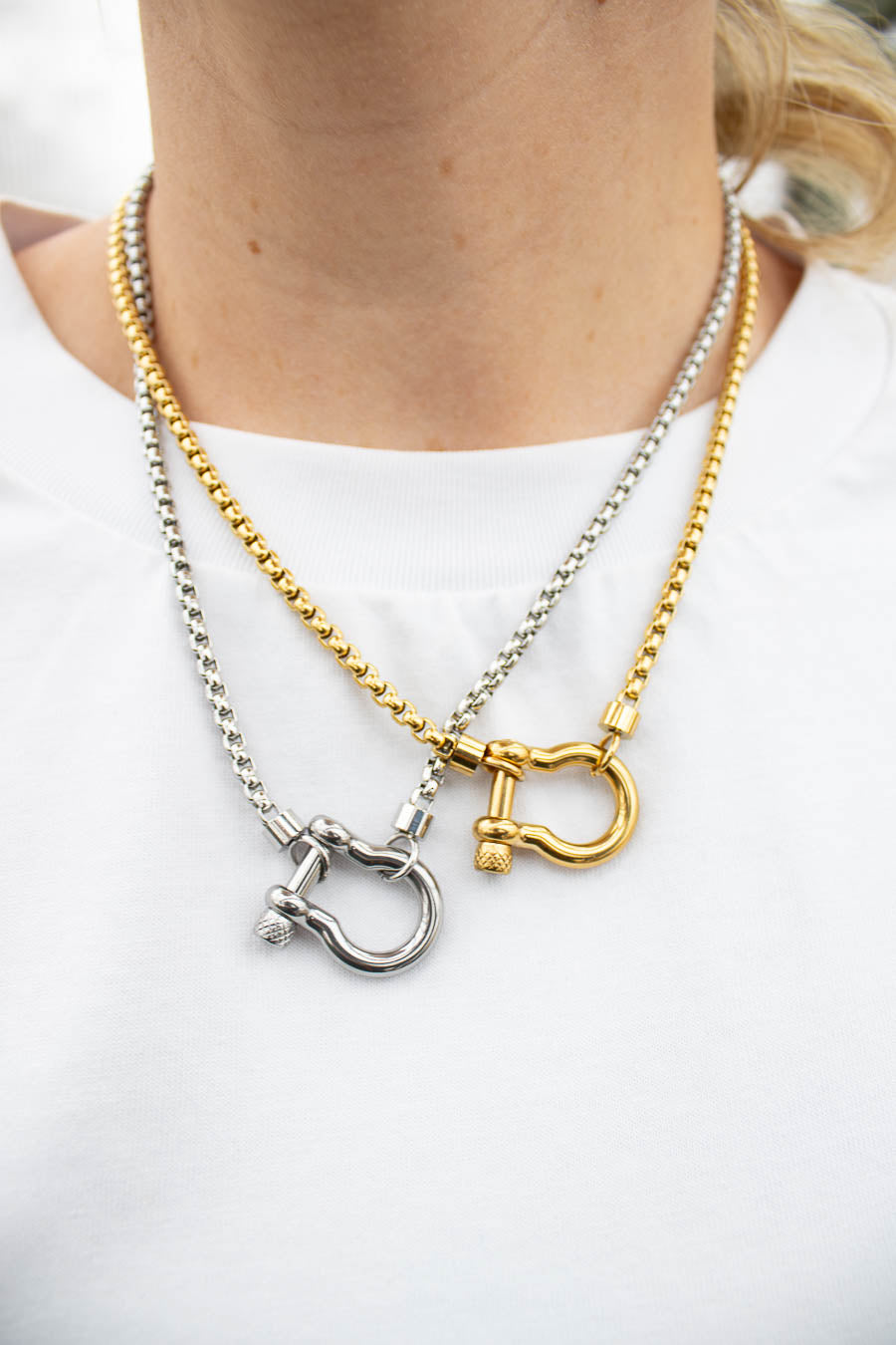 Gallup Stainless Steel Carbiner Necklace