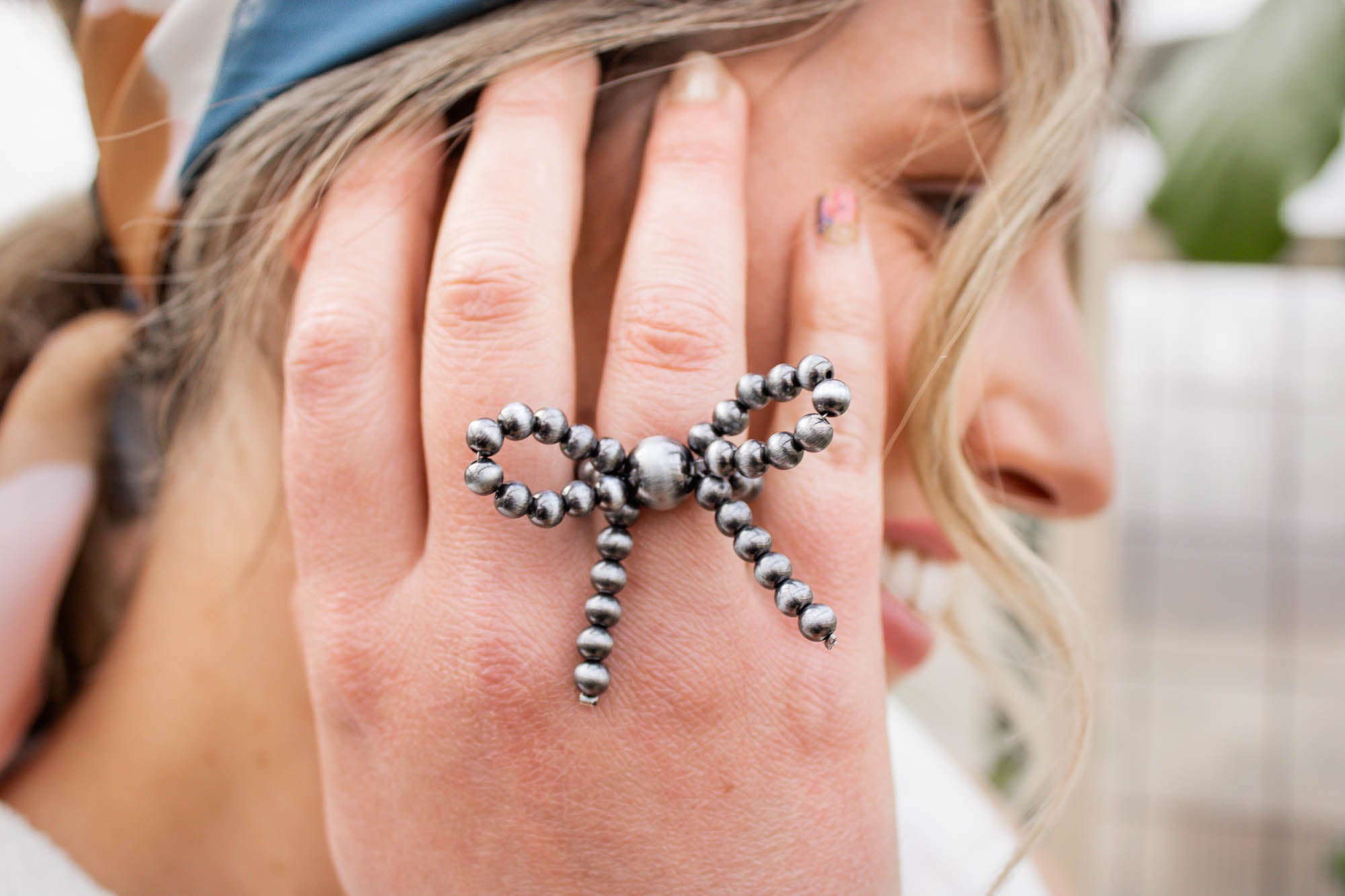 Jackie Navajo Pearl Bow Ring