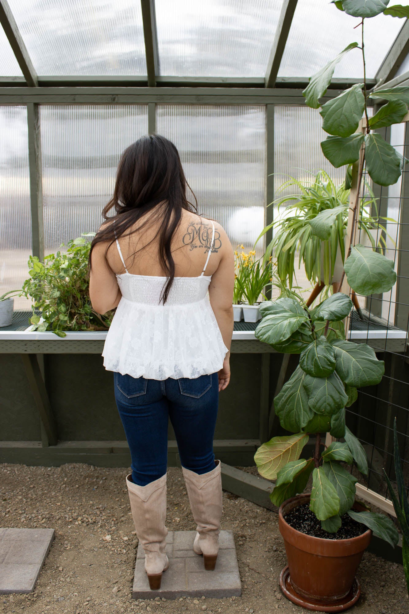 Marianne Bubble Hem Lace Tank