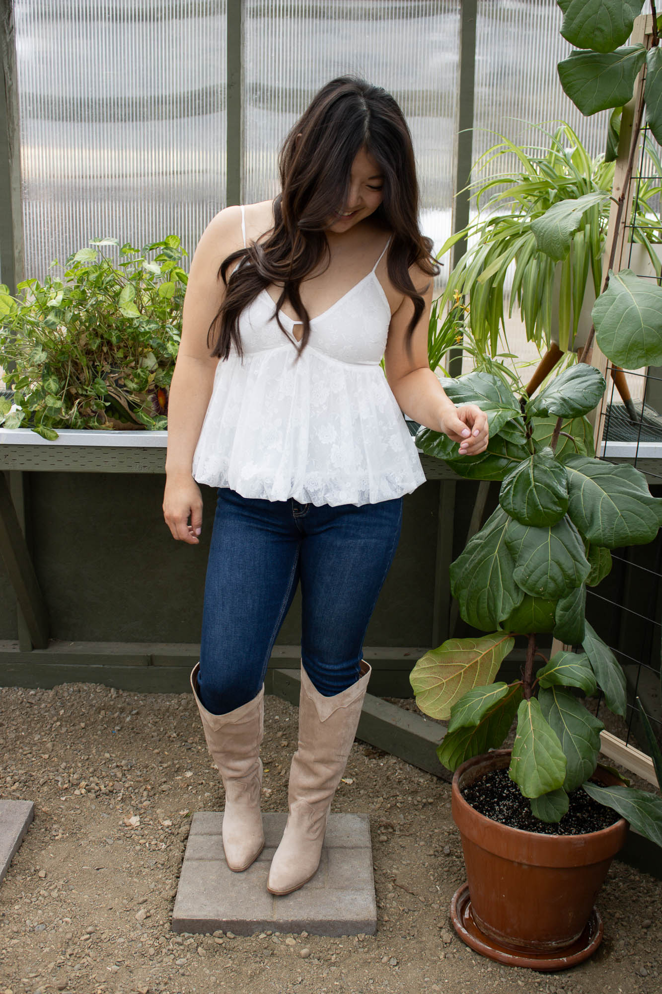 Marianne Bubble Hem Lace Tank