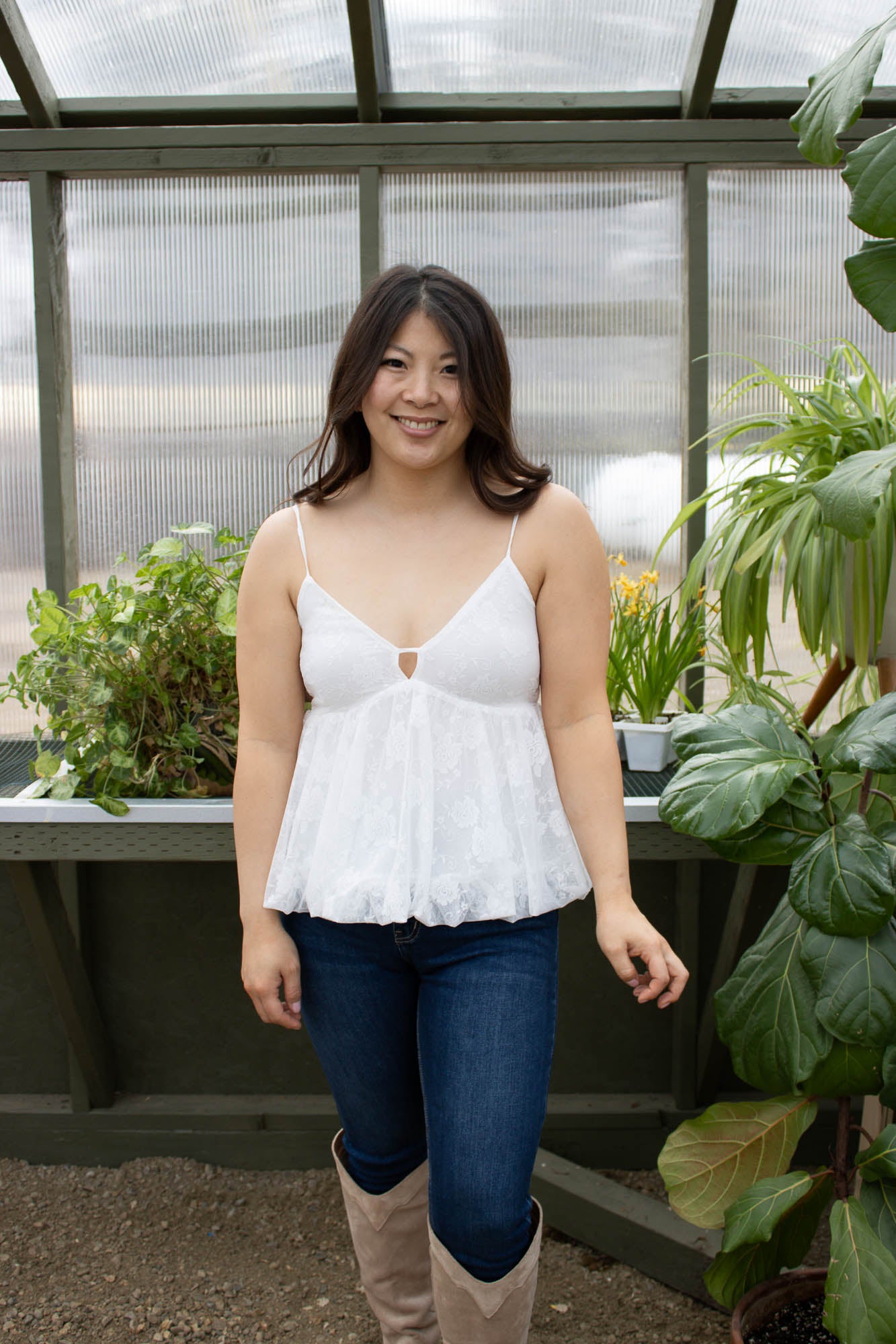 Marianne Bubble Hem Lace Tank