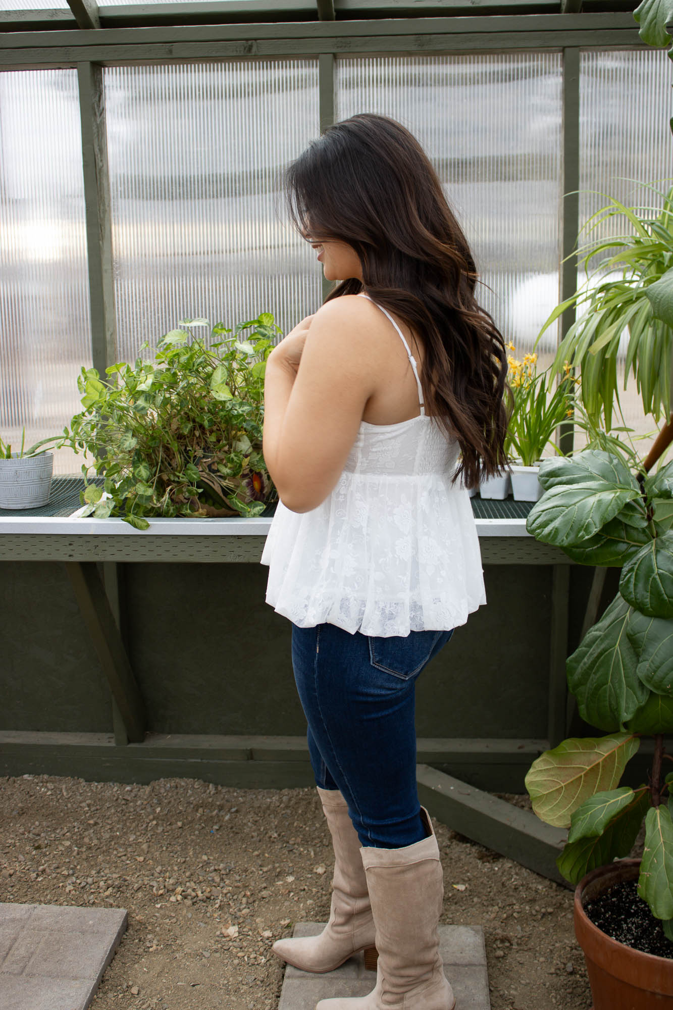 Marianne Bubble Hem Lace Tank