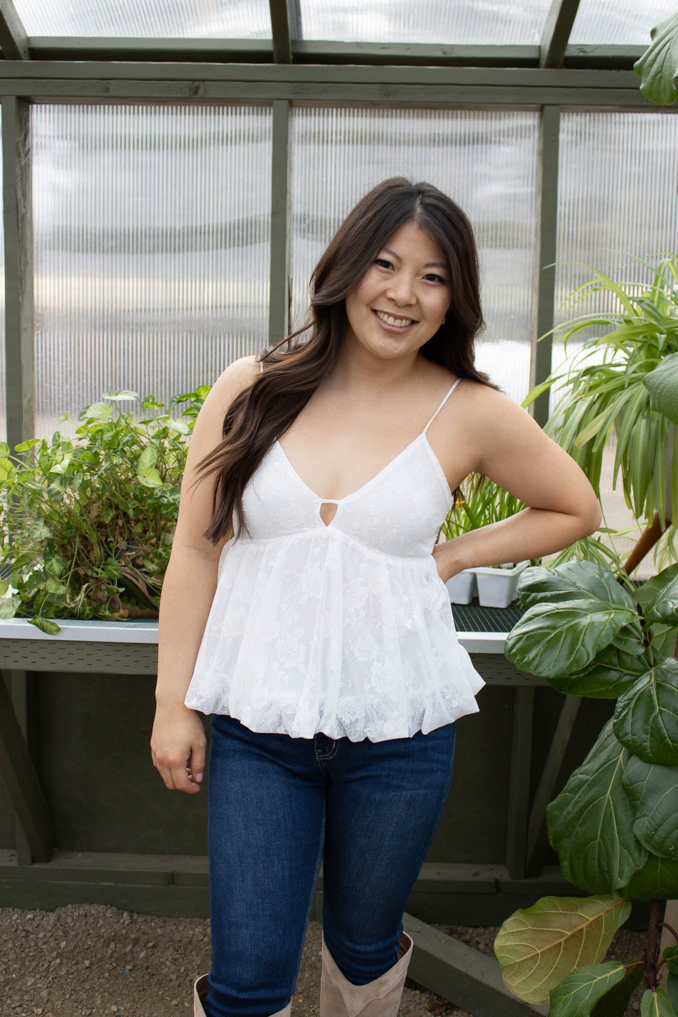 Marianne Bubble Hem Lace Tank