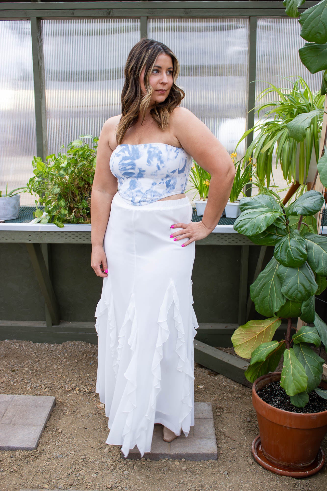 Claire Print Twill Corset Top