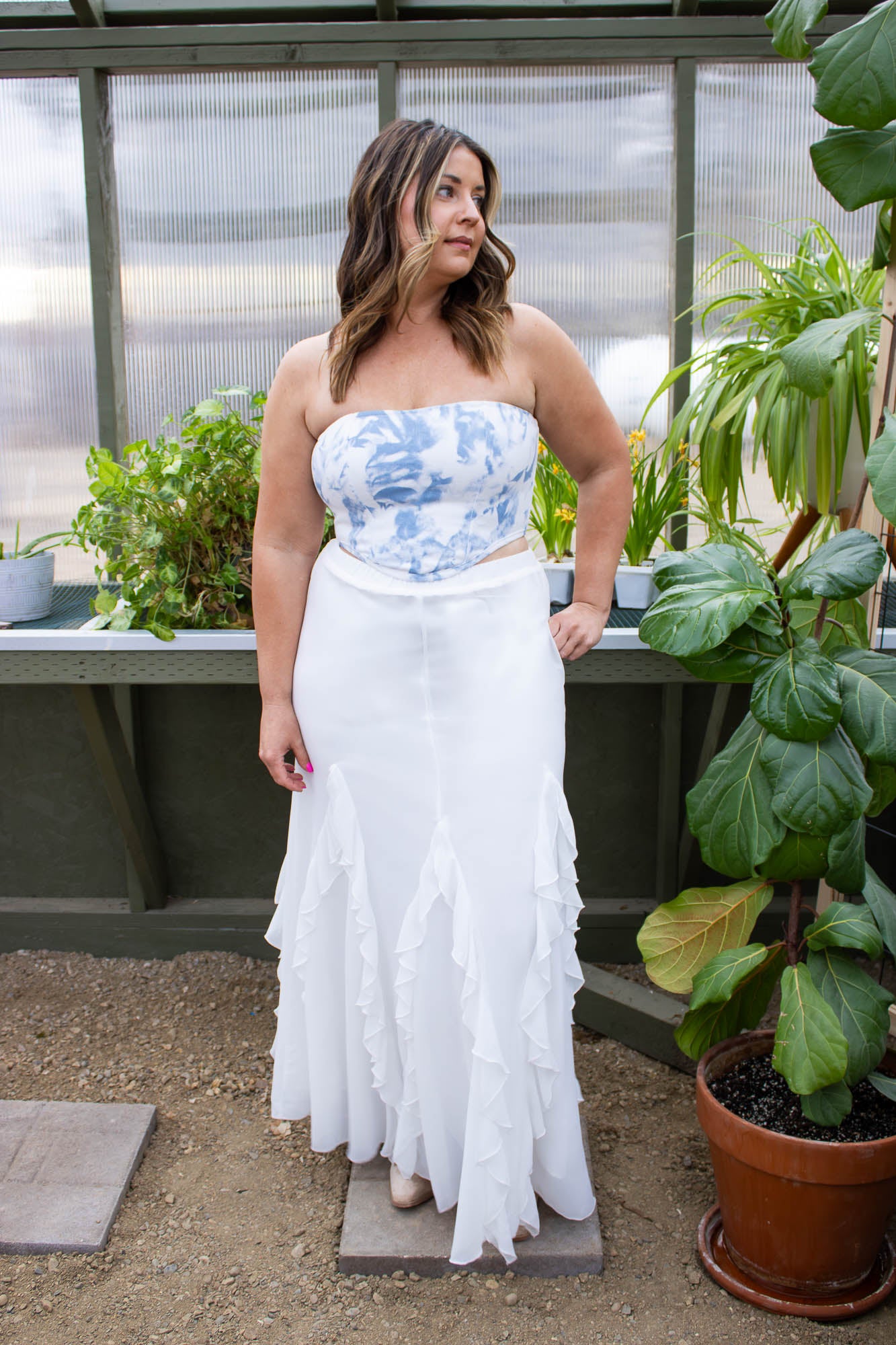 Claire Print Twill Corset Top