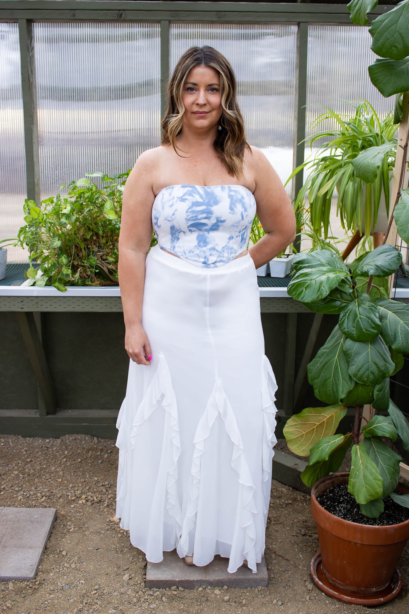 Claire Print Twill Corset Top