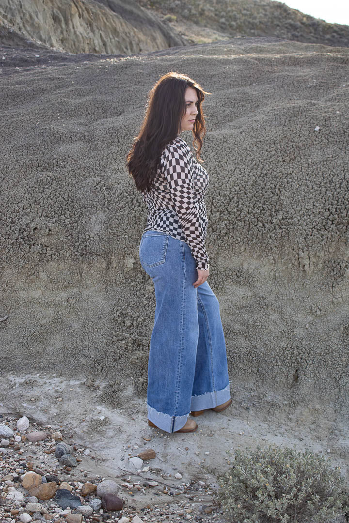 Austin Checkerboard Printed Top