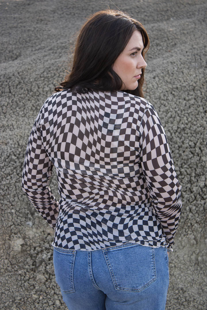 Austin Checkerboard Printed Top