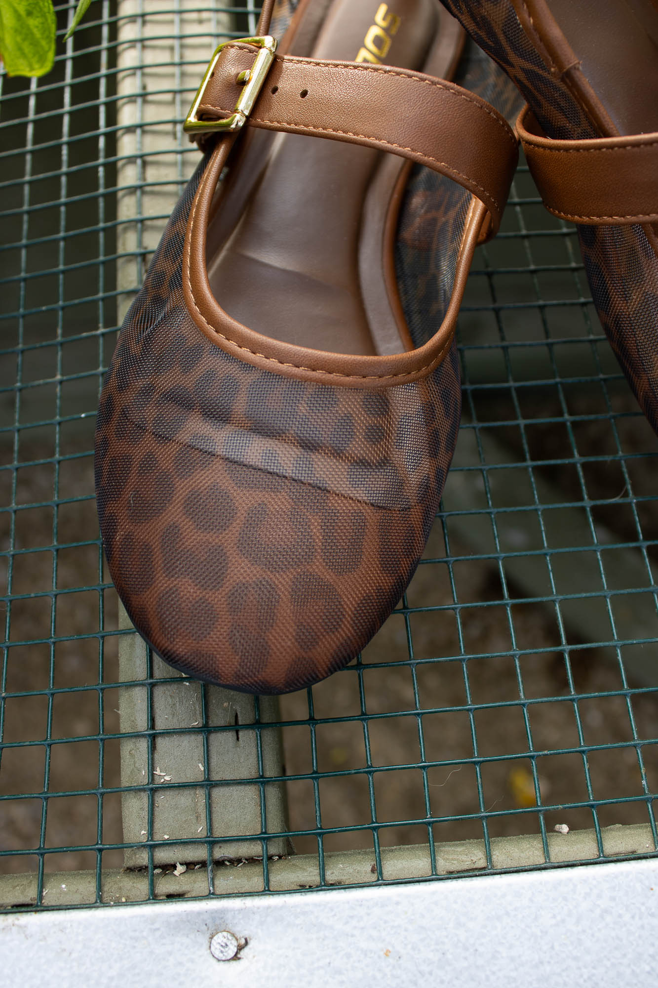 Miami Leopard Print Mesh Mary Jane Flats