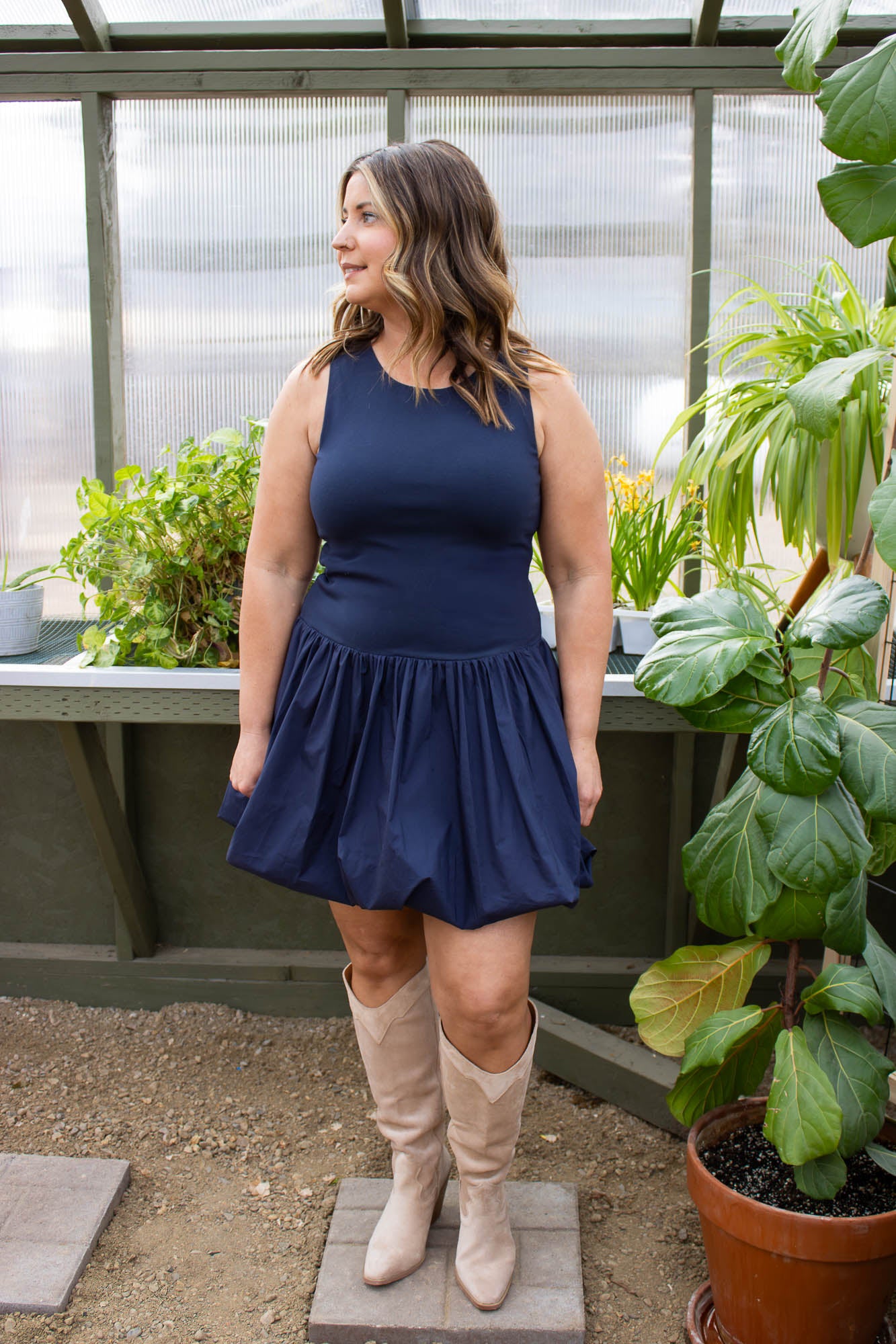 Jana Balloon Hem Dress