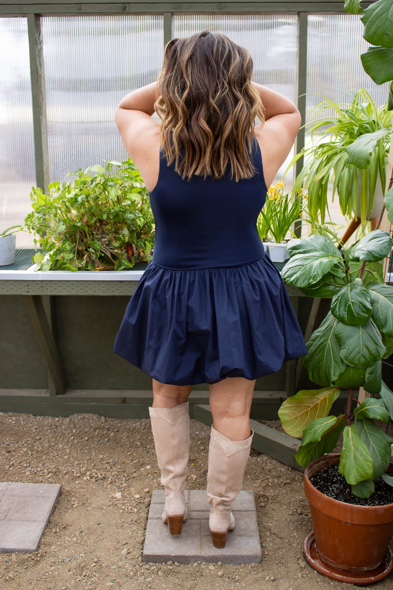 Jana Balloon Hem Dress