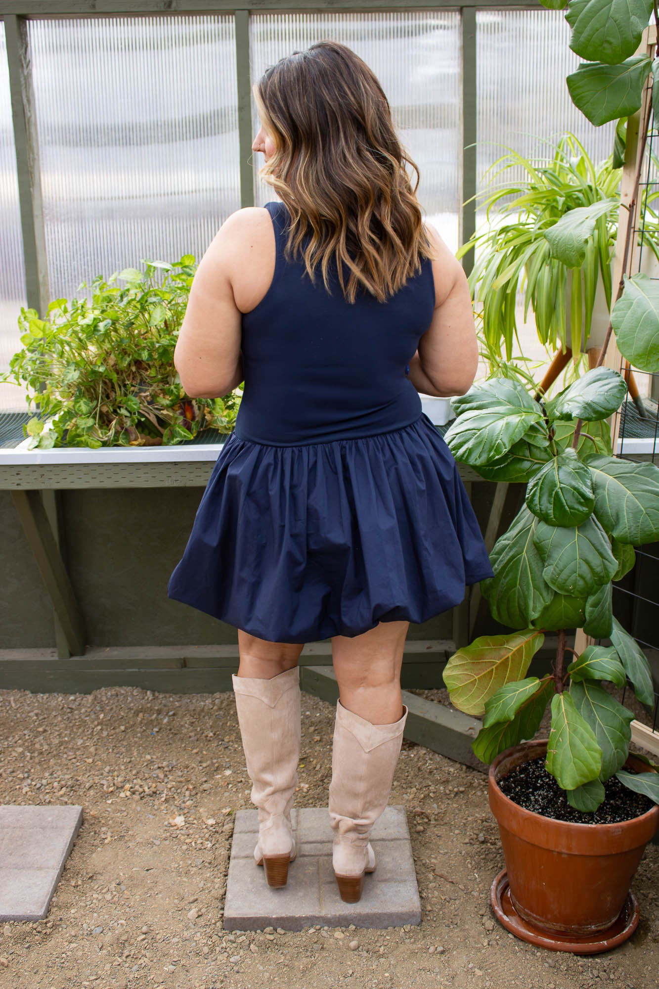 Jana Balloon Hem Dress
