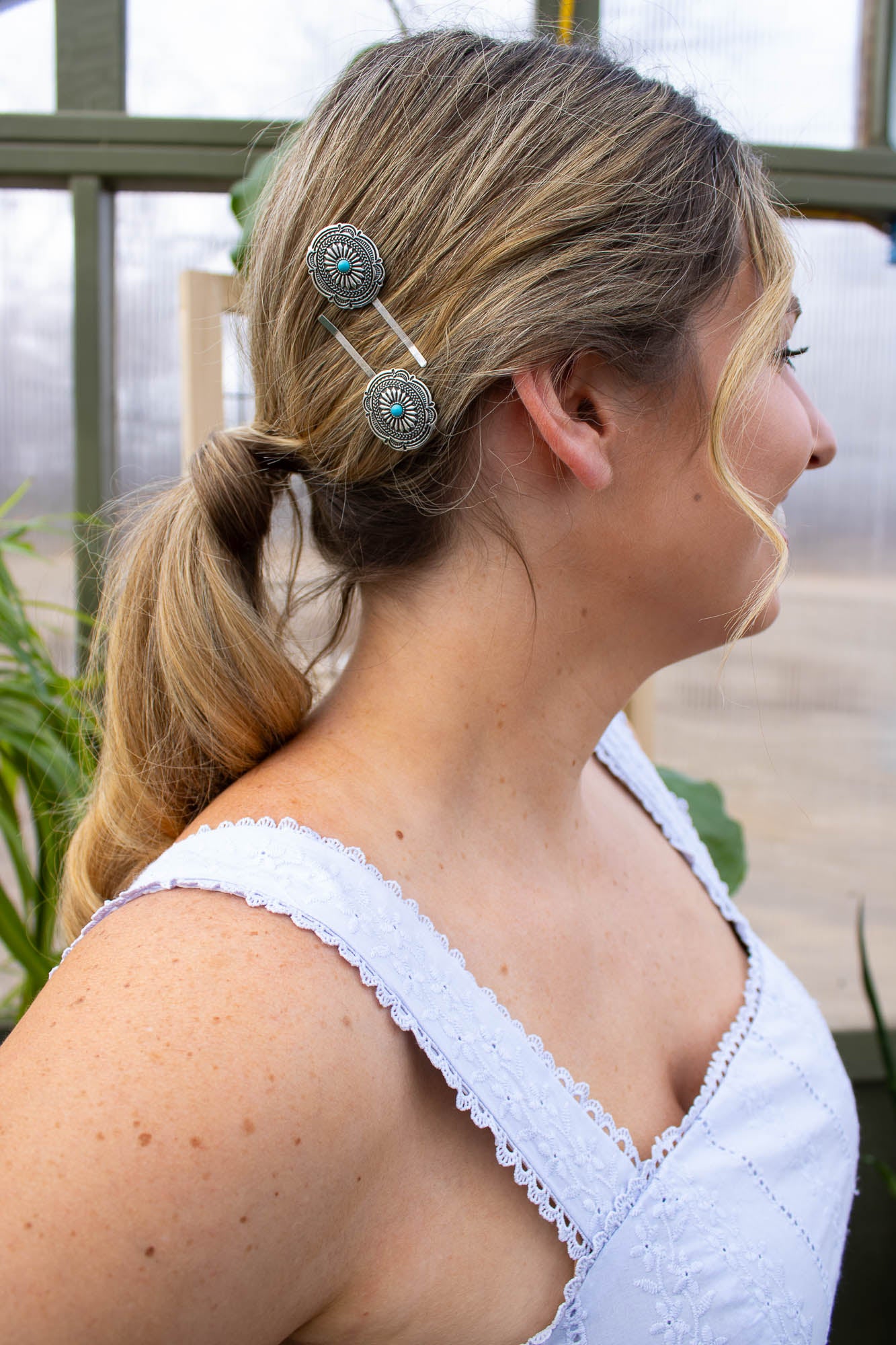 Maverick Concho Flower Bobby Pin Set