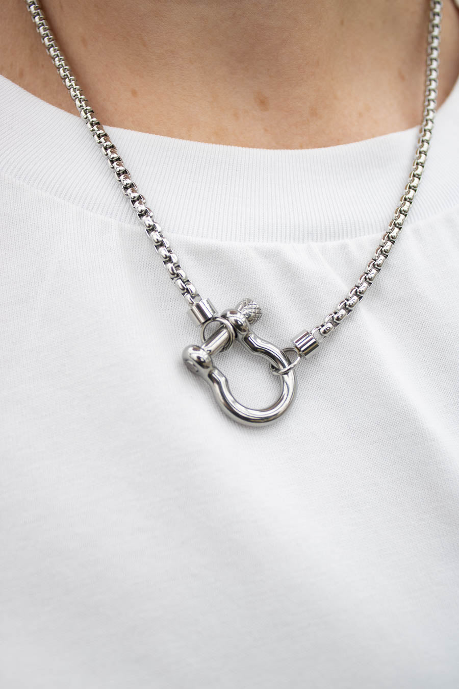 Gallup Stainless Steel Carbiner Necklace