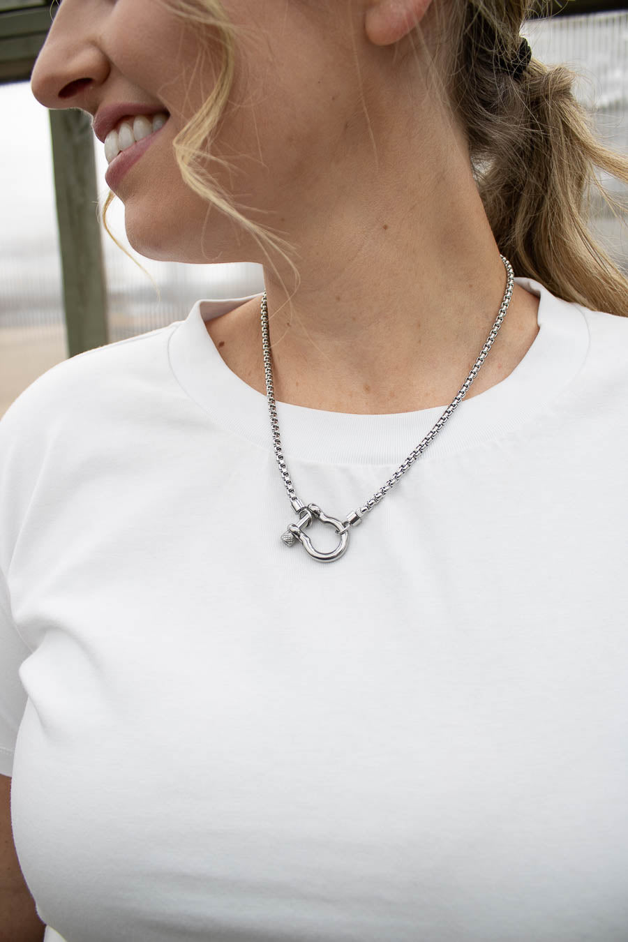 Gallup Stainless Steel Carbiner Necklace