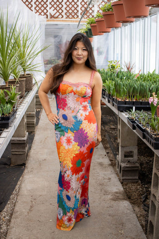 Roseann Floral Print Midi Dress