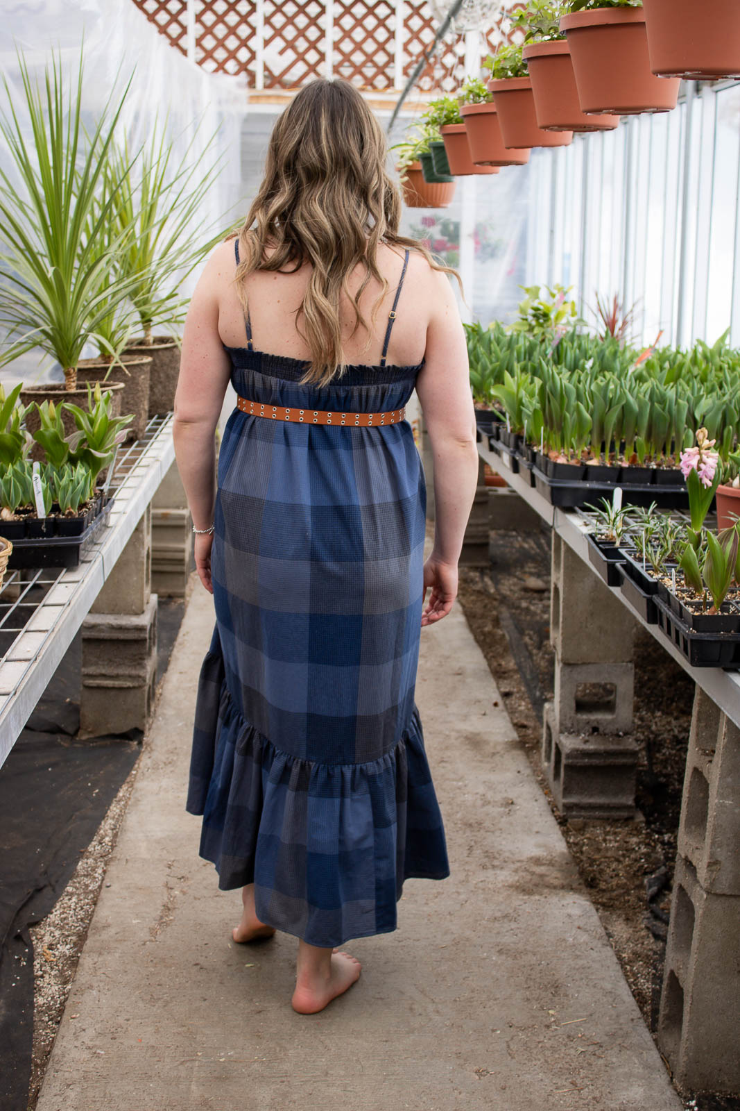 Hollis Blue Boho Midi Dress