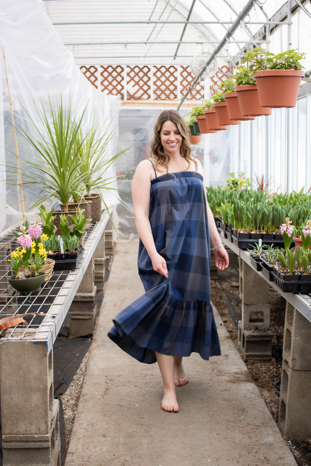Hollis Blue Boho Midi Dress