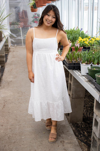 Garland Open Back Midi Dress