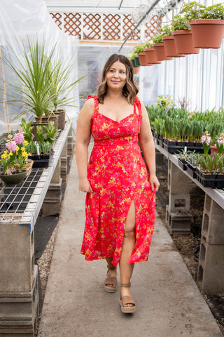 Garland Open Back Midi Dress