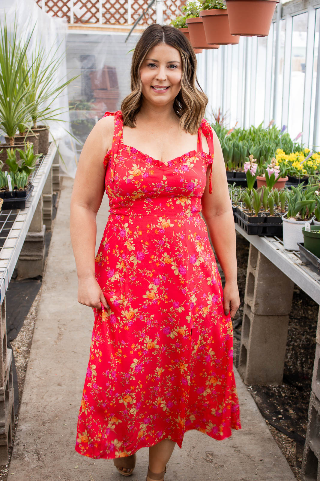 Roseann Floral Print Midi Dress