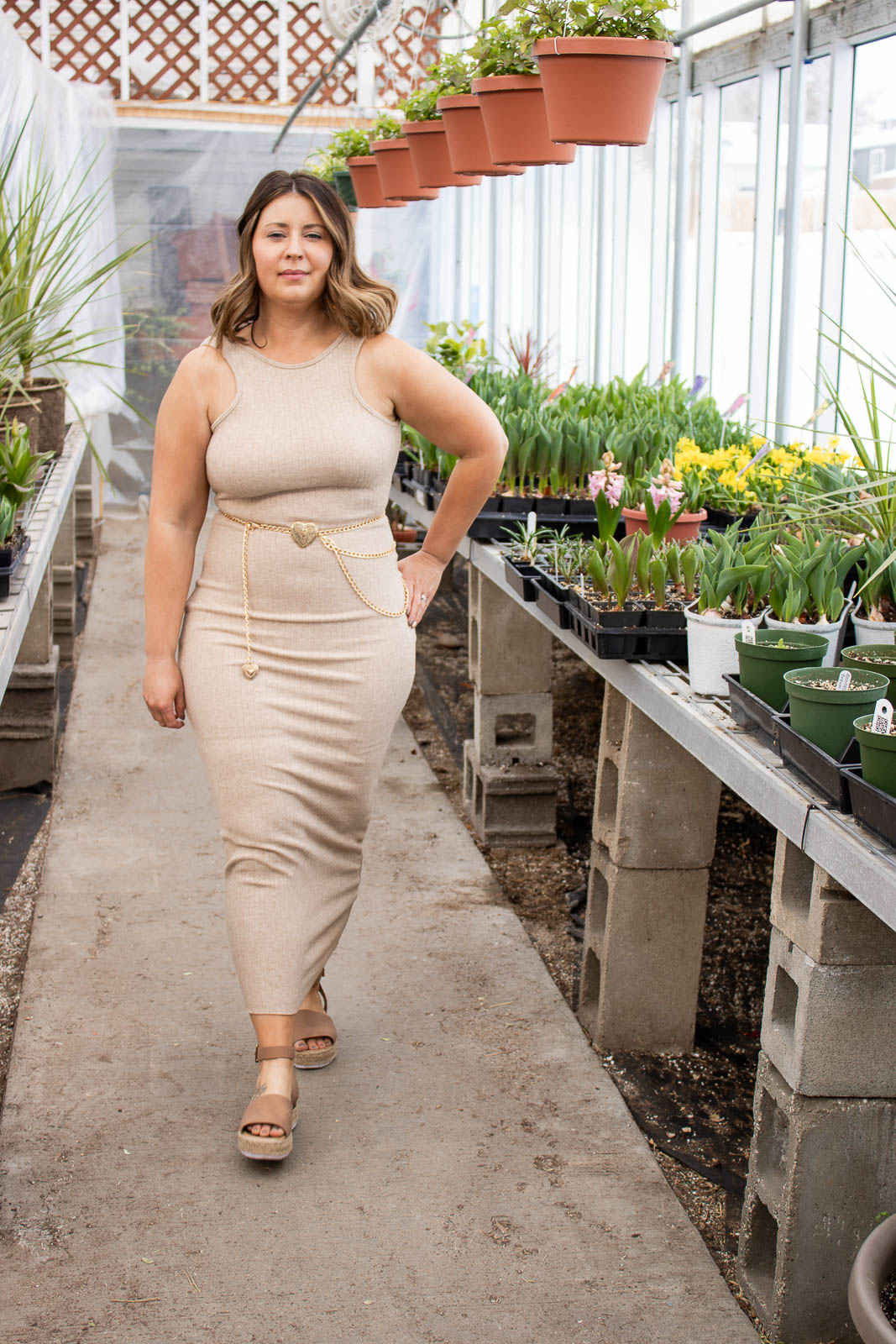 Garland Open Back Midi Dress