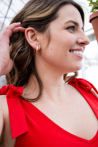Mila Hammered Flower Hoop Earrings