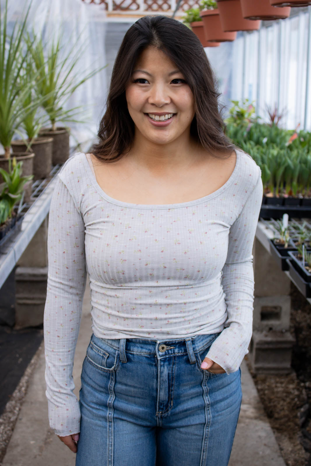 Misty Floral Print Top