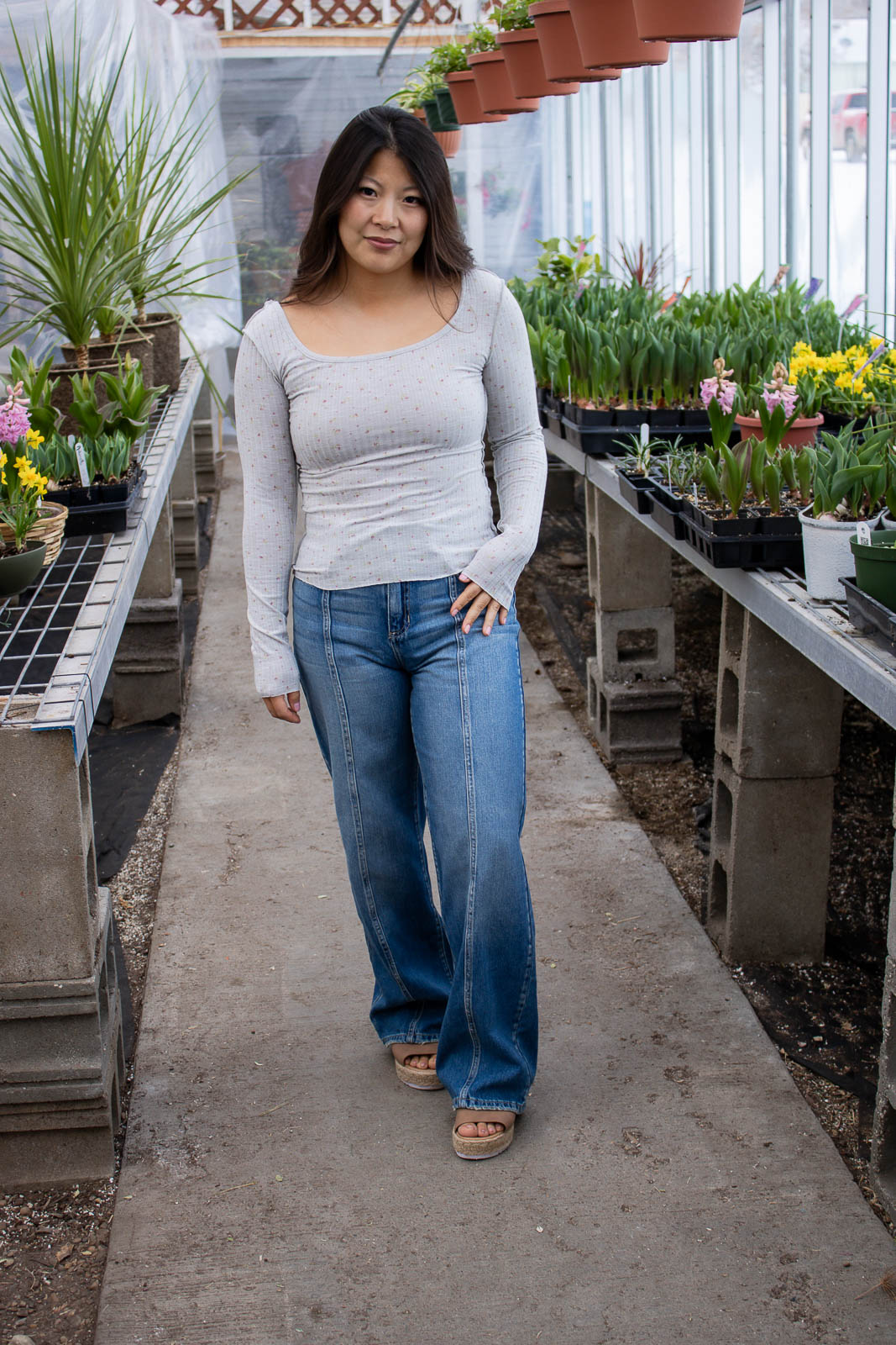 Misty Floral Print Top
